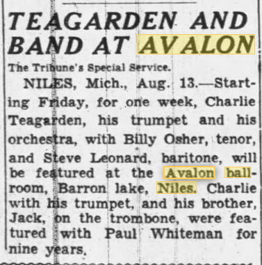 Avalon Ballroom at Barron Lake - 13 Aug 1941 Article